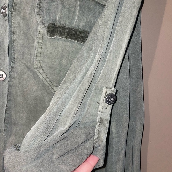 Tempo Paris Button Up Oversized Utility Shirt sz M - Picture 5 of 6